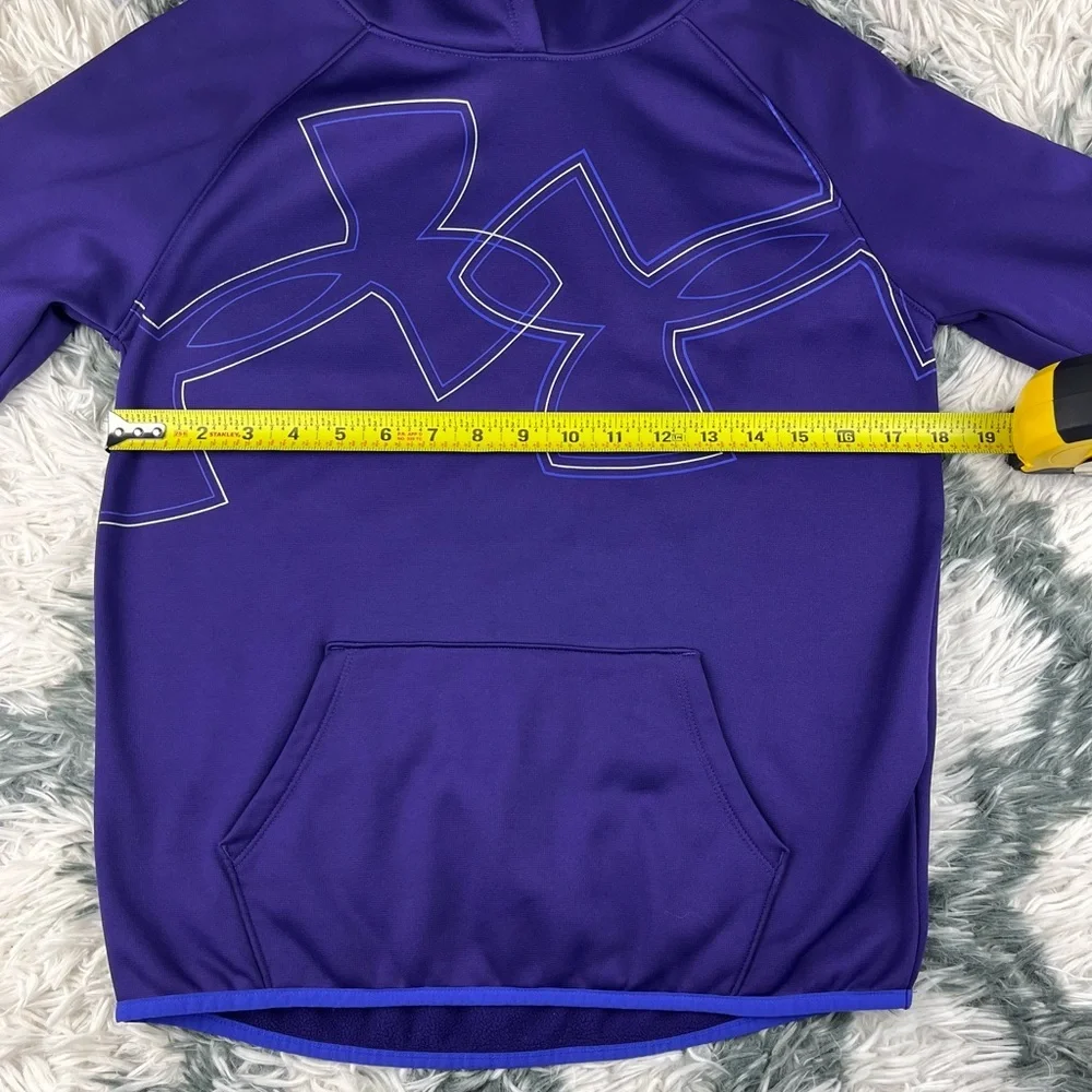 Under Armour Children's Unisex Loose Coldgear Hoodie Purple Size YXL